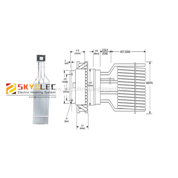 PTEF Single/Three Element Over-The-Side Tubular Heaters